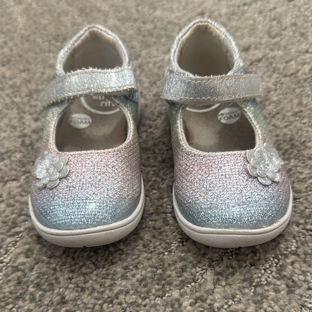 Sparkly Silver and Blue Kids Shoes